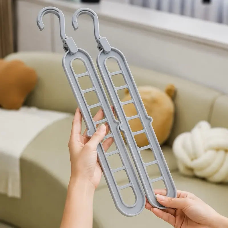 9-Hole Smart Hanger, Closet Organizer, Space-Saving Hanging Solution with Durable, Non-Slip Design, Magic Hanger