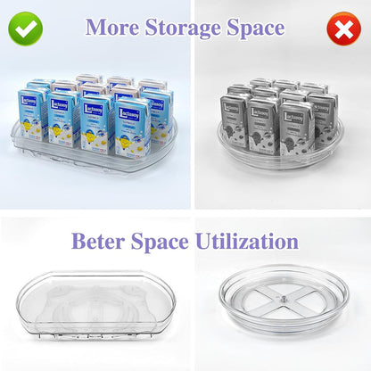 360° Rotating Lazy Susan Turntable Organizer - Versatile 11.8" x 8.7" Rectangular Storage Solution for Refrigerator, Cabinet, Pantry, and Kitchen Countertop