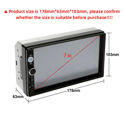 Podofo 2 Din Car Radio 7" HD Autoradio Multimedia Player 2DIN Touch Screen Auto Audio Car Stereo MP5 Bluetooth USB TF FM Camera