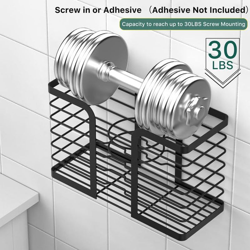 3-In-1 Adjustable Hair Dryer Holder and Tool Organizer for Wall Mounting or Cabinet Doors - Compatible with Flat Irons, Curling Irons, and Hair Straighteners